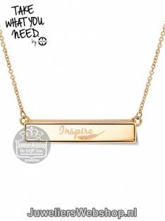 TWYN Bar Inspire Necklace Gold Toned 42 cm TWYN-NEC-BAR-02-42