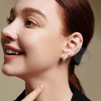 Ania Haie Silver Sparkle Climber Ear Studs E056-02H