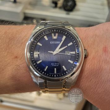 Citizen AW1240-57L horloge Eco-Drive Blauw Titanium