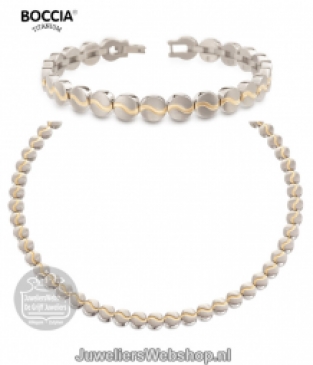 boccia 03023-02 dames armband en collier bicolor titanium