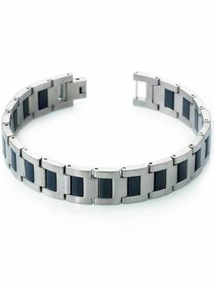 boccia heren armband 0334-01 titanium met rubber