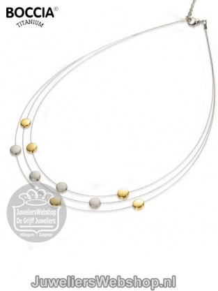 boccia 0852-02 bicolor collier met ronde hangers