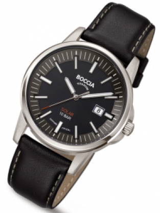 boccia 3643-02 heren horloge titanium zwart
