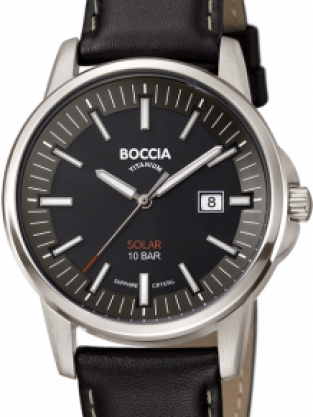 boccia 3643-02 heren horloge titanium zwart