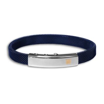 Borsari Armband Cosmo Blauw Staal met 18 karaat rosegoud brcos18g