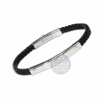 Borsari Armband Skema zwart met goud brsk04db