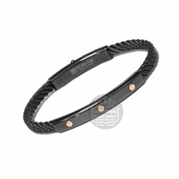 Borsari Armband Skema zwart met goud brsk04db