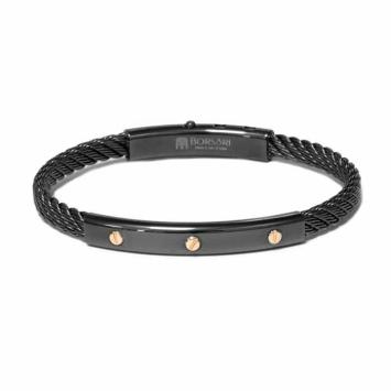 Borsari Armband Skema zwart met goud brsk04db