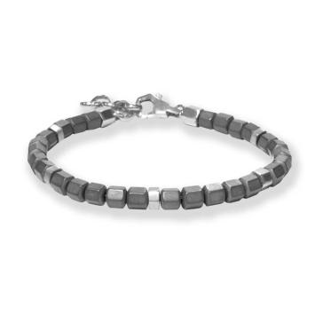 Borsari Armband zilver met hematiet brtibet50