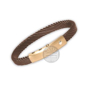 Borsari Armband trama bruin met goud brtra07y