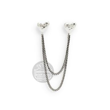 buddha to buddha oorbel 914 Heart Double Chain Stud