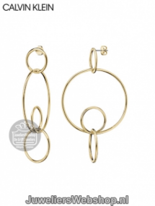 Calvin Klein Clink oorbellen KJ9PJE100100 staal champagne goud ringen