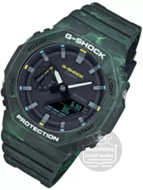 Spruit Ministerie Kast Casio G-SHOCK GA-2100FR-3AER G-Shock Horloge Analoog Digitaal Groen