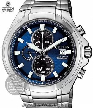 Chronograaf Eco Blauw Drive Citizen Titanium Horloge CA0700-86L
