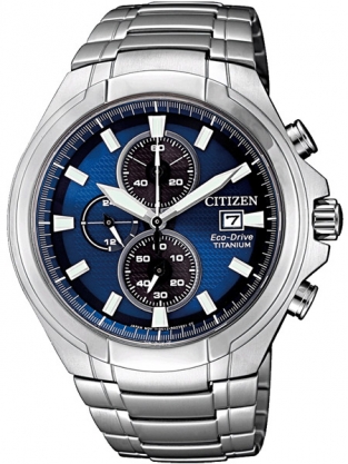 citizen titanium chronograaf horloge ca0700-86l blauw