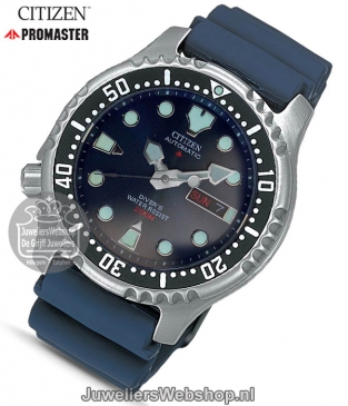 citizen duik horloge ny0040-17le mechanisch blauw