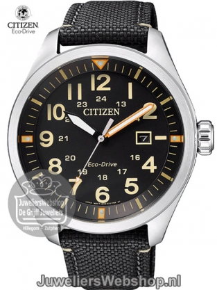Citizen Sport Horloge AW5000-24E Heren Zwart Textiel Band