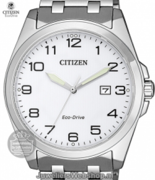 citizen bm7108-81a heren horloge eco drive staal wit