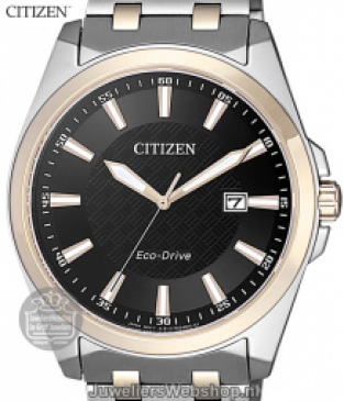 citizen eco drive heren horloge staal bicolor bm7109-89e
