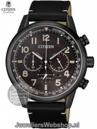 citizen heren horloge eco drive chronograaf ca4425-28e staal zwart