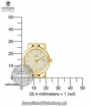 citizen EW1262-55P eco drive goudkleurig dames horloge elegance
