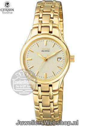 citizen elegance horloge dames pvd goud EW1262-55P eco drive