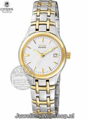 citizen elegance horloge dames bicolor EW1264-50A eco drive