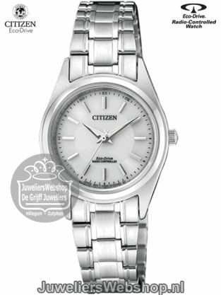 es4030-84a radio controlled citizen dames horloge eco drive staal