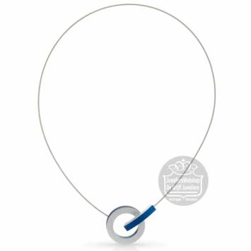 Clic C273B collier staaldraad met aluminium blauw