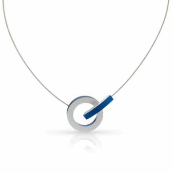 Clic C273B collier staaldraad met aluminium blauw