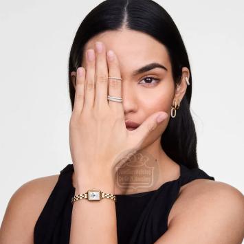 Daniel Wellington Quadro Mini Arch 3-link Evergold horloge DW00100850