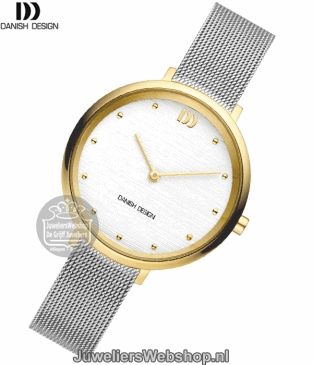 danish design iv65q1218 dames horloge staal bicolor