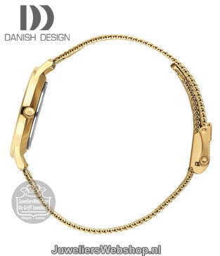 danish design iv06q1249 dames horloge staal goudkleurig