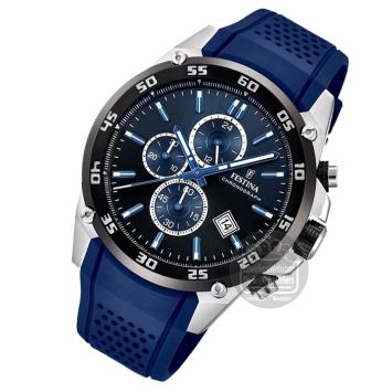 festina chronograaf horloge f20330-A heren zwart Blauw