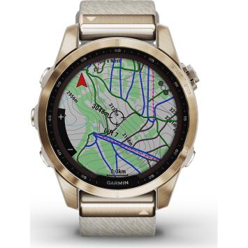 Garmin Fenix 7S Sapphire Solar horloge 010-02539-39 GPS 42mm nylon band