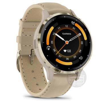 Garmin Venu 3S Amoled horloge 010-02785-55 GPS 41mm leren band