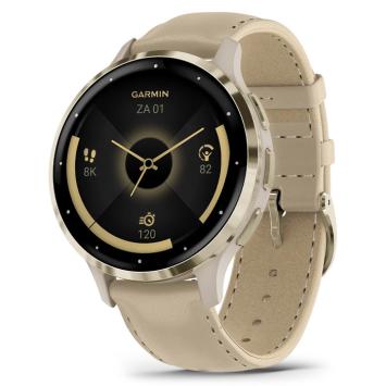 Garmin Venu 3S Amoled horloge 010-02785-55 GPS 41mm leren band