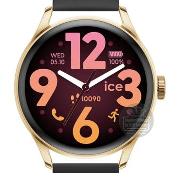 Ice-Smart Round Goldplated Black 3.0 Horloge 025106
