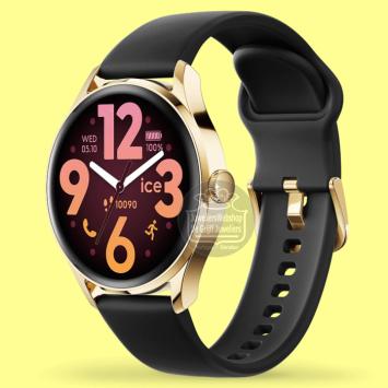 Ice-Smart Round Goldplated Black 3.0 Horloge 025106