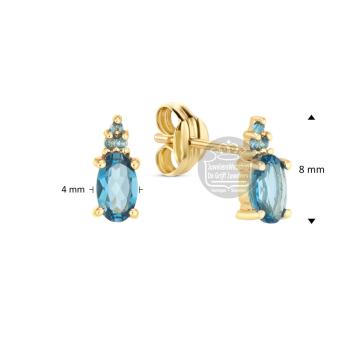 Jackie Gold Vintage London Blue Topaz Studs JKE24.449