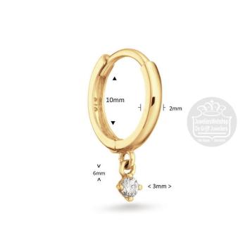 Jackie Gold Shining Star White Topaz single Hoop JKS24.441