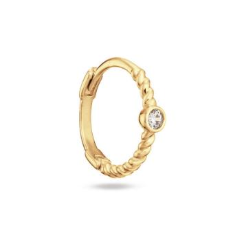 Jackie Gold Oasis White Topaz single Hoop JKS24.447