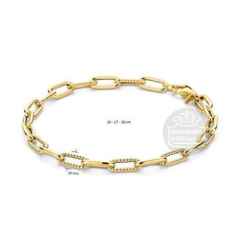 Jackie Gold Tres Chic Box Link Bracelet JKB25.502