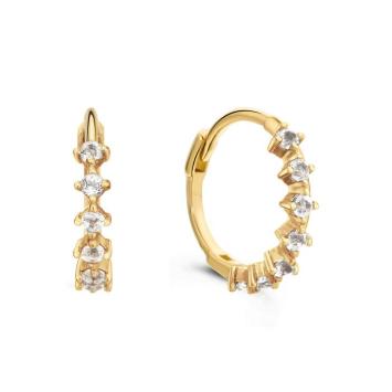 Jackie Gold Radiance White Topaz Hoops JKE24.440