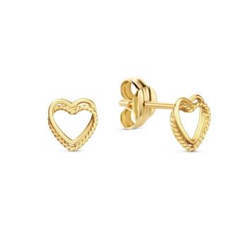 Jackie Gold Twisted Heart Studs JKE24.442