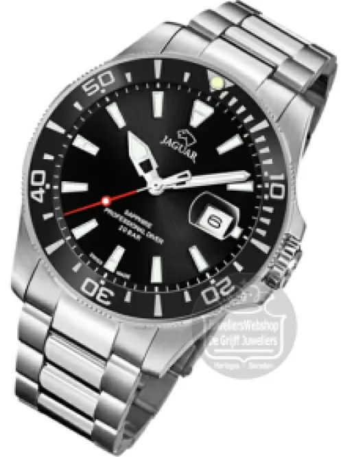 Jaguar Executive Professional Diver Horloge J860-D Edelstaal Zwart