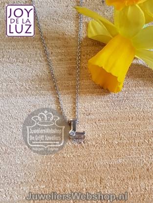 Joy de la Luz initials ketting met hanger L met zirconia