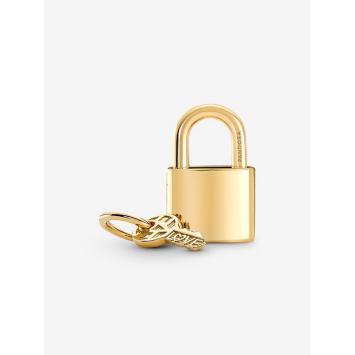 Pandora bedel Silver Goldplated Padlock and Key Charm 760088C01