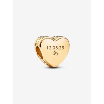 Pandora bedel Silver Goldplated graveerbaar hart 762015C00