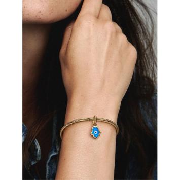 Pandora bedel Silver Opalescent Blauwe Hamsa Hand Charm 762699C01